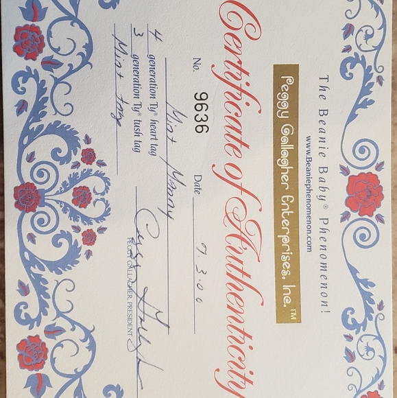 AUTHENTIC and MINT Manny Beanie Baby. Comes with Certificate of Authenticty and - Picture 10 of 11